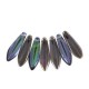 Czech Glass Daggers beads 5x16mm Crystal graphite rainbow